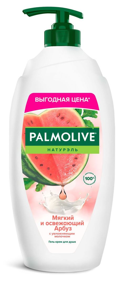 Гель - крем для душа женский Palmolive Натурэль Мягкий и Освежающий Арбуз с увлажняющим молочком, 750 мл