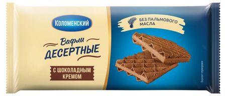 Вафли Коломенский Десертные с шоколадным кремом, 90 г