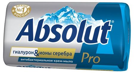 Крем-мыло туалетное Absolut pro антибактериальное серебро гиалурон, 90 г