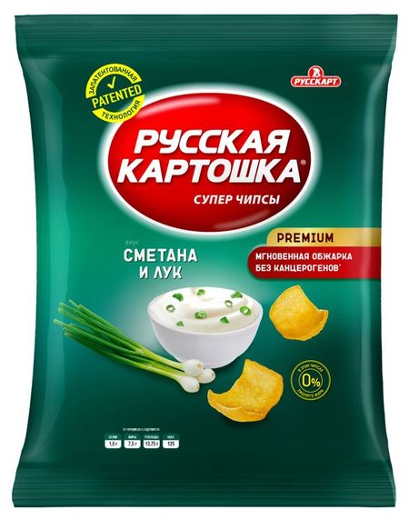 Чипсы Русская картошка сметана и лук, 140 г