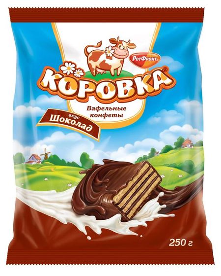 Конфеты Коровка шоколадные вафельные, 250 г
