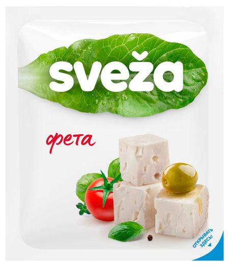 Сыр рассольный Фета Sveza 45% БЗМЖ Беларусь, 200 г