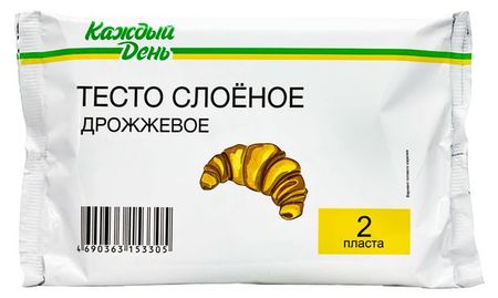 Тесто замороженное слоеное Каждый День дрожжевое, 500 г 