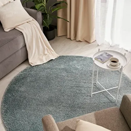 Ковер KREAFORTA Shaggy Bosfor круг ø120 см полипропилен цвет голубой