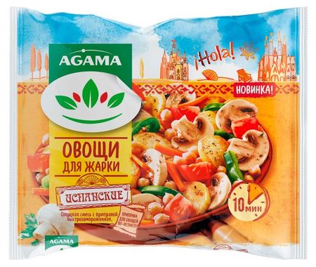 Овощная смесь Овощи для жарки Agama Испанские с приправой замороженные, 400 г ирина вячеславовна забара испанские глаголы в таблицах
