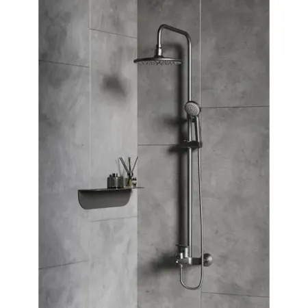 Душевая система Esko Marburg STMB54G со смесителем 3 режима цвет графит кнопочный переключатель pronch 12 мм серебристый 220v