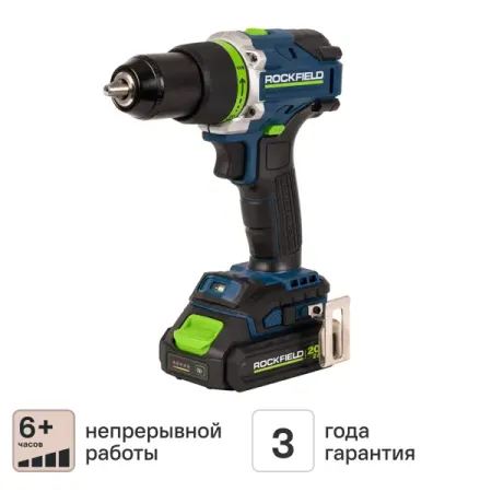 Дрель-шуруповерт аккумуляторная бесщеточная Rockfield RF2012BK, 20 В Li-ion 2x2 Ач индикатор уровня заряда батареи aideepen 3s 14s