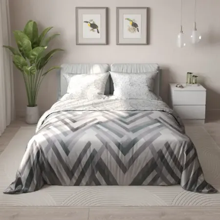 Комплект постельного белья Trendy полутораспальный бязь серый