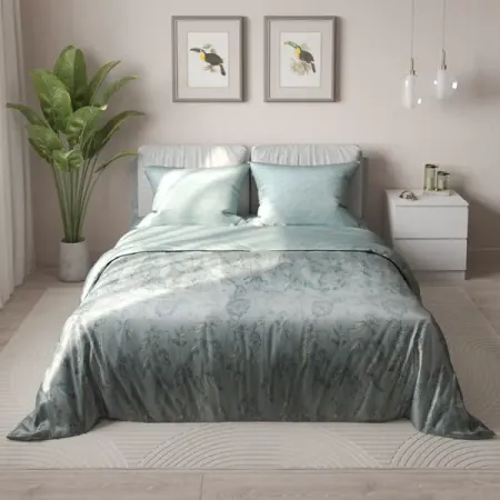 Комплект постельного белья полутораспальный бязь мятный