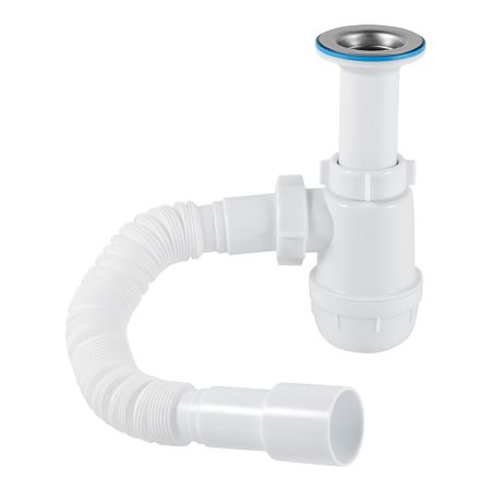 Сифон для раковины и мойки АНИ пласт 1 1/2х40 мм с выпуском d70 мм с соединением 40 мм (A0515)