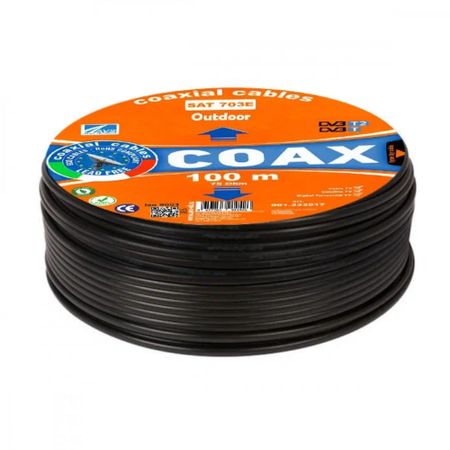 Кабель коаксиальный телевизионный уличный SAT 703E 1х6,8 мм экранированный AVS Electronics черный (100 м) альберт ханович султанов основы теории передачи сигналов учебное пособие