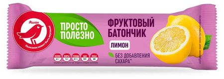 Батончик фруктовый АШАН Красная птица с лимоном, 30 г