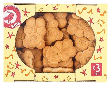 Печенье с сахаром АШАН Красная птица Kids Мишуня, 250 г