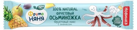 Фруктовые кусочки ФрутоНяня Осьминожка с ананасом, 16 г