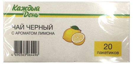 Чай черный Каждый День лимоном, 20x1,5 г