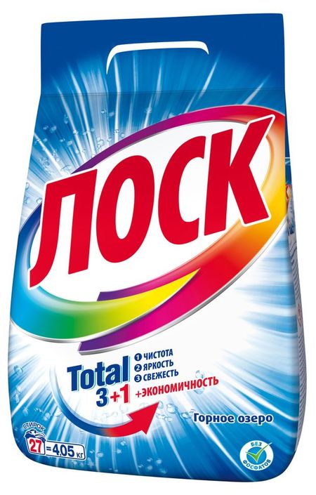 Стиральный порошок для белого белья Лоск Горное озеро, 4,05 кг (27 стирок)