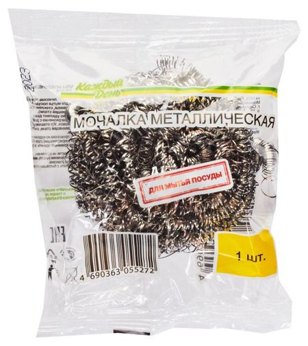 Мочалка для посуды Каждый день металлическая, 1 шт