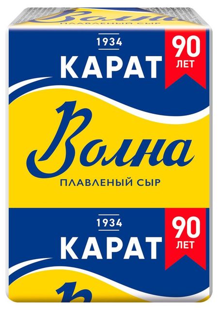 Сыр плавленый КАРАТ Волна брикет 45% БЗМЖ, 90 г
