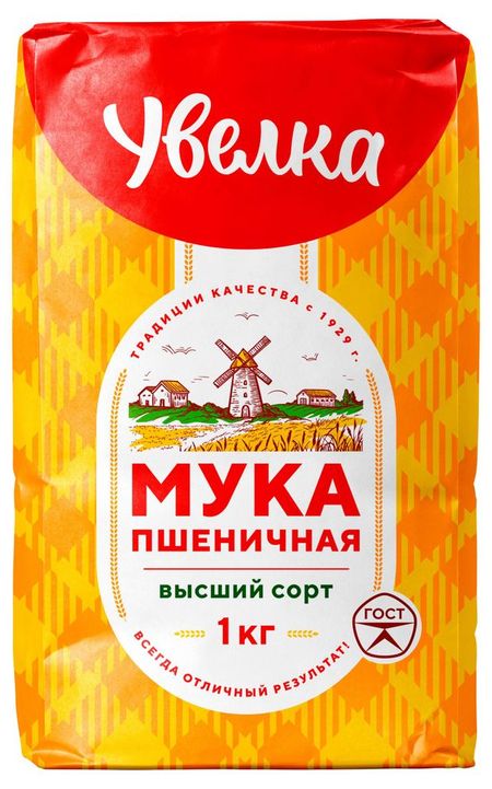 Мука пшеничная Увелка высший сорт, 1 кг