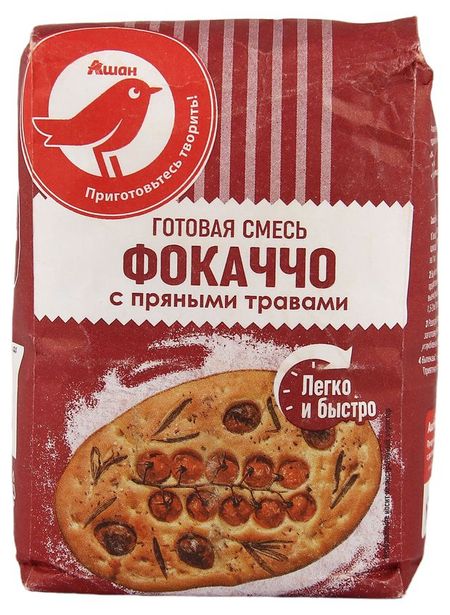 Смесь для фокаччо АШАН Красная птица, 400 г