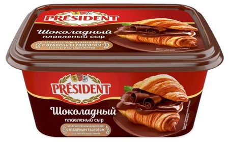 Сыр десертный плавленый President шоколадный 45% БЗМЖ, 400 г