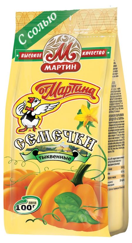 Семечки тыквенные От Мартина неочищенные с солью, 100 г