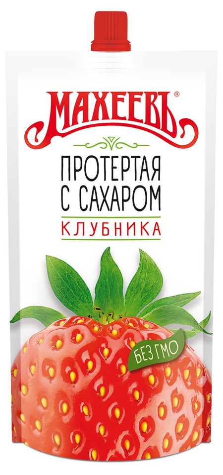 Клубника МАХЕЕВЪ протертая с сахаром, 300 г