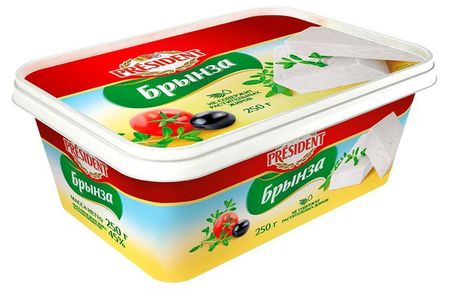 Сыр рассольный President Брынза 45% БЗМЖ Сербия, 250 г