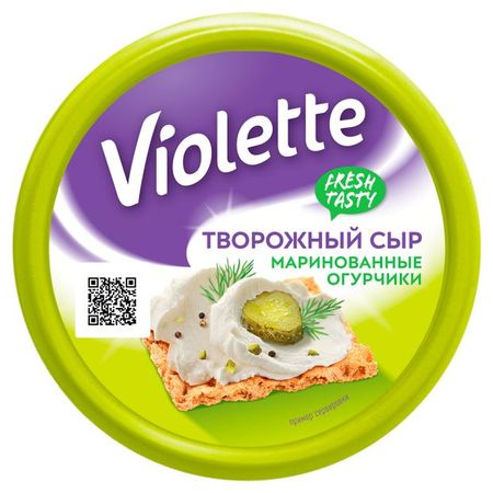 Сыр творожный Violette с огурцами и зеленью 70% БЗМЖ, 140 г