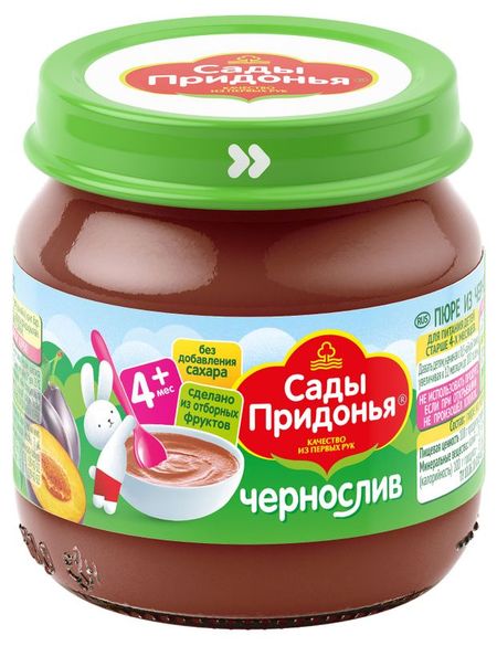 Пюре Сады Придонья из чернослива с 4 мес., 80 г