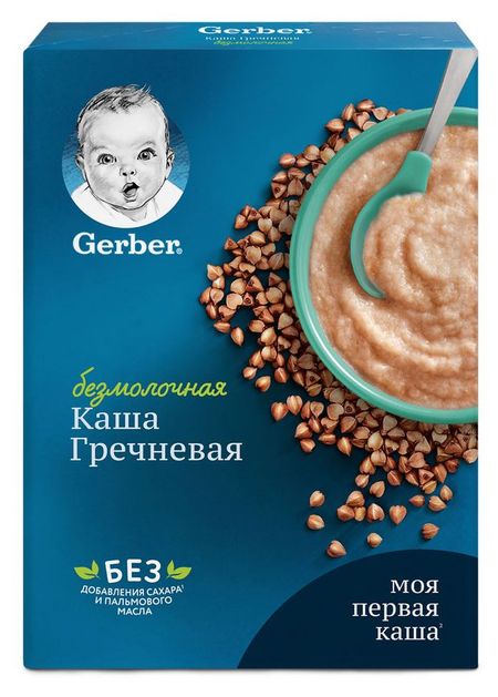 Каша безмолочная Gerber Моя первая каша гречневая гипоаллергенная для начала прикорма с 4 мес., 180 г