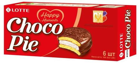 Печенье Lotte Chocopie прослоенное глазированное, 168 г