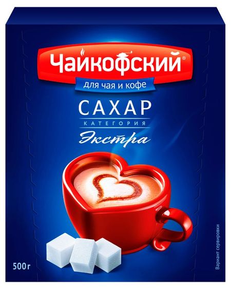 Сахар Чайкофский Экстра кусковой рафинированный, 500 г
