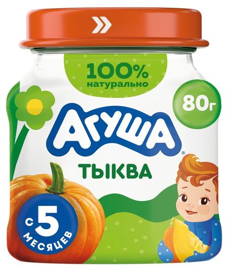 Пюре овощное Агуша Первая ложка тыква с 5 мес., 80 г