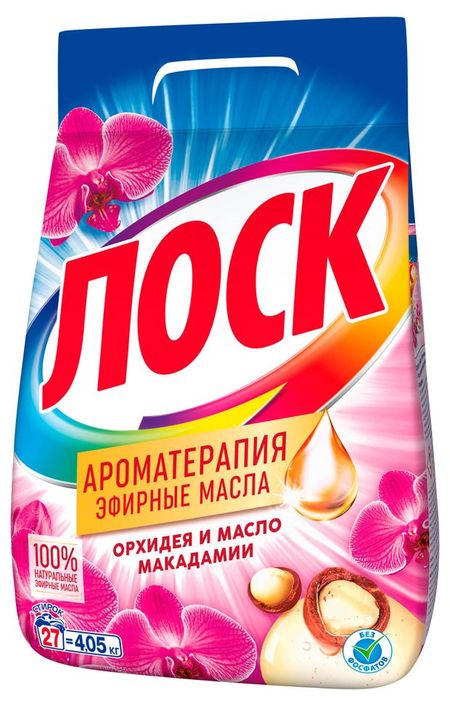 Стиральный порошок Лоск Ароматерапия Орхидея и Масло Макадамии для светлого и цветного белья, 4,05 кг (27 стирок)