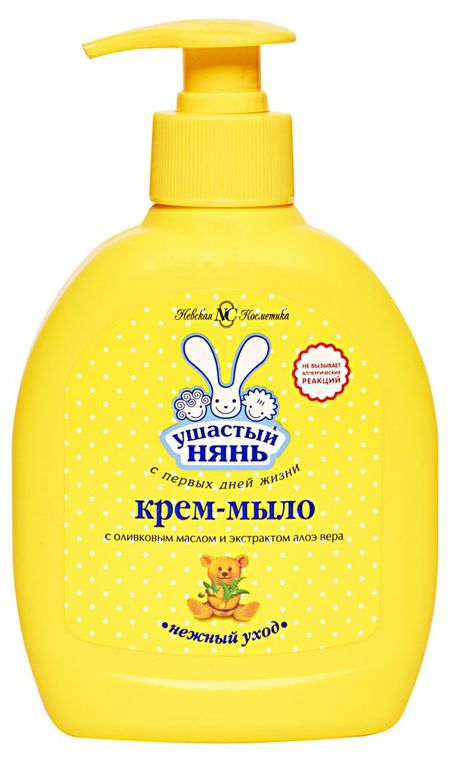 Крем-мыло детское Ушастый нянь с оливковым маслом и алоэ-вера, 300 мл