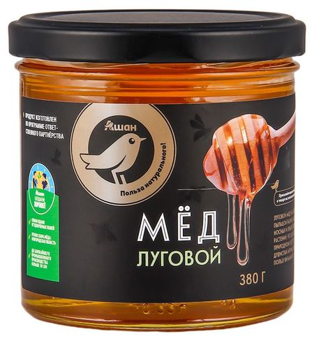 Мед АШАН Золотая птица Луговой, 380 г алла михайловна тартак золотая книга целителей разных стран 2