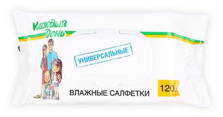 Влажные салфетки Каждый день для всей семьи, 120 шт