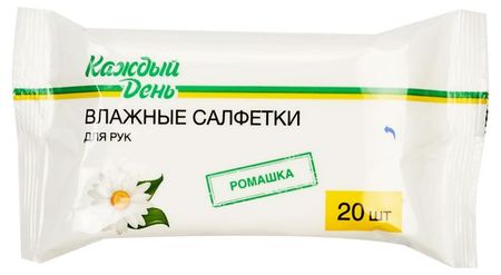 Влажные салфетки для рук Каждый день Ромашка, 20 шт