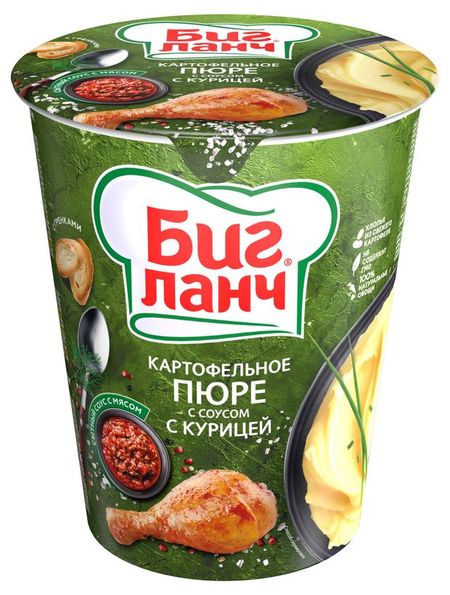 Пюре картофельное Биг Ланч с соусом с курицей, 50 г