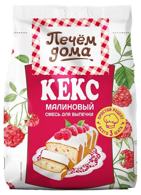 Смесь для выпечки Печем Дома кекс малиновый, 300 г