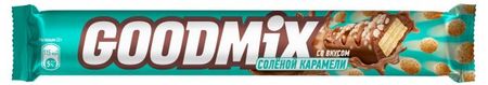 Батончик Goodmix со вкусом соленой карамели и с хрустящей вафлей, 44 г