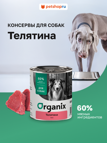 Холистики Organix консервы Консервы для собак с телятиной. Влажный корм (100 г)