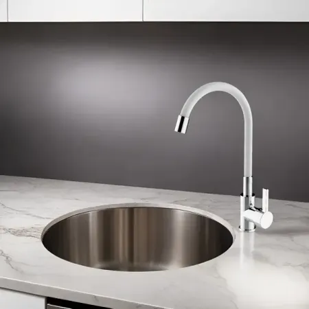 Смеситель для кухни Esko Coralli общая высота 40 см цвет хром/белый