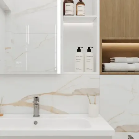 Глазурованный керамогранит Ceradim Calacatta Goddes 120x60 см 1.44 м² полированный цвет золотой