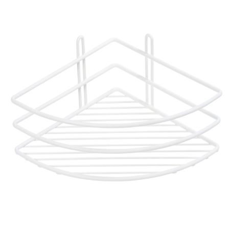 Полка для ванной Fixsen Муар угловая 275х200х104 мм металл белая (710W-1)