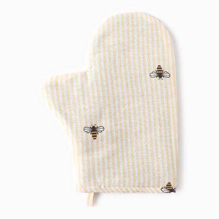 Варежка-прихватка Доляна «Пчёлки», 20×27 см, рогожка 164 г/м², 100% хлопок