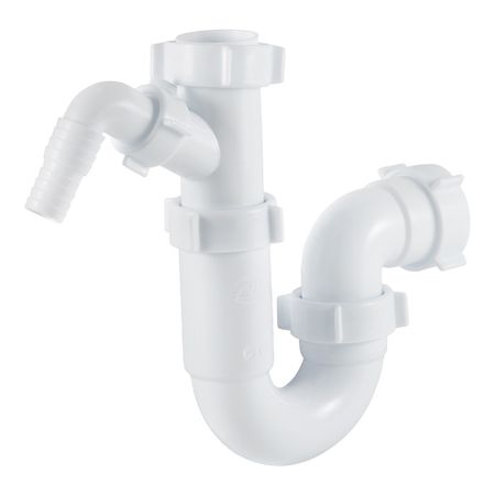 Сифон для раковины и мойки АНИ пласт 1 1/2х40 мм без выпуска с отводом 40 мм с соединением 40 мм (D1020)