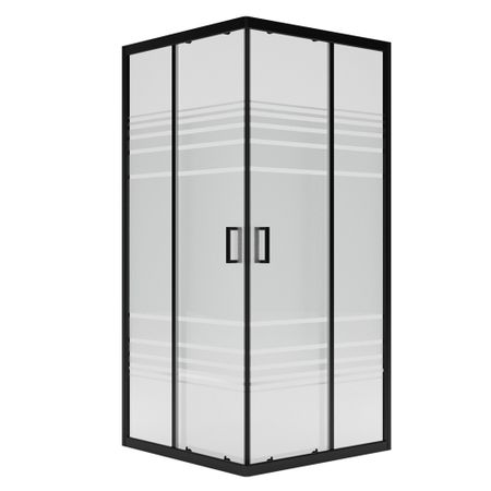 Душевой уголок Метакам Universal черный 100х100х185 см квадрат стекло прозрачное 6 мм (KKS_016526)
