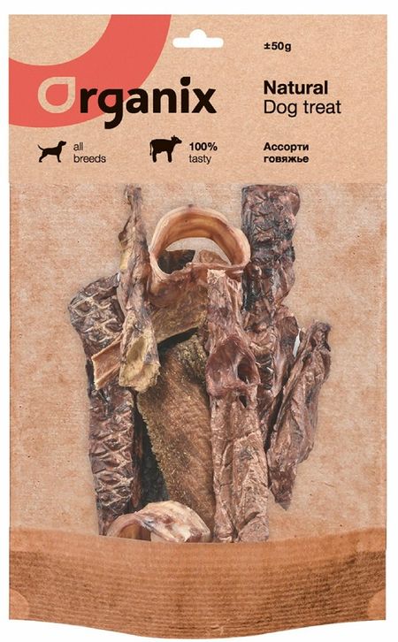 Еда Organix лакомства Премиум лакомство Ассорти говяжье (50 г)